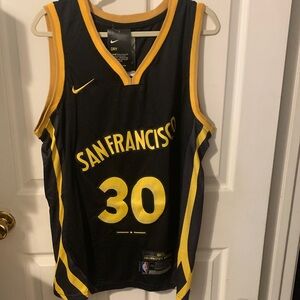 Nike Black and Yellow San Francisco Jersey